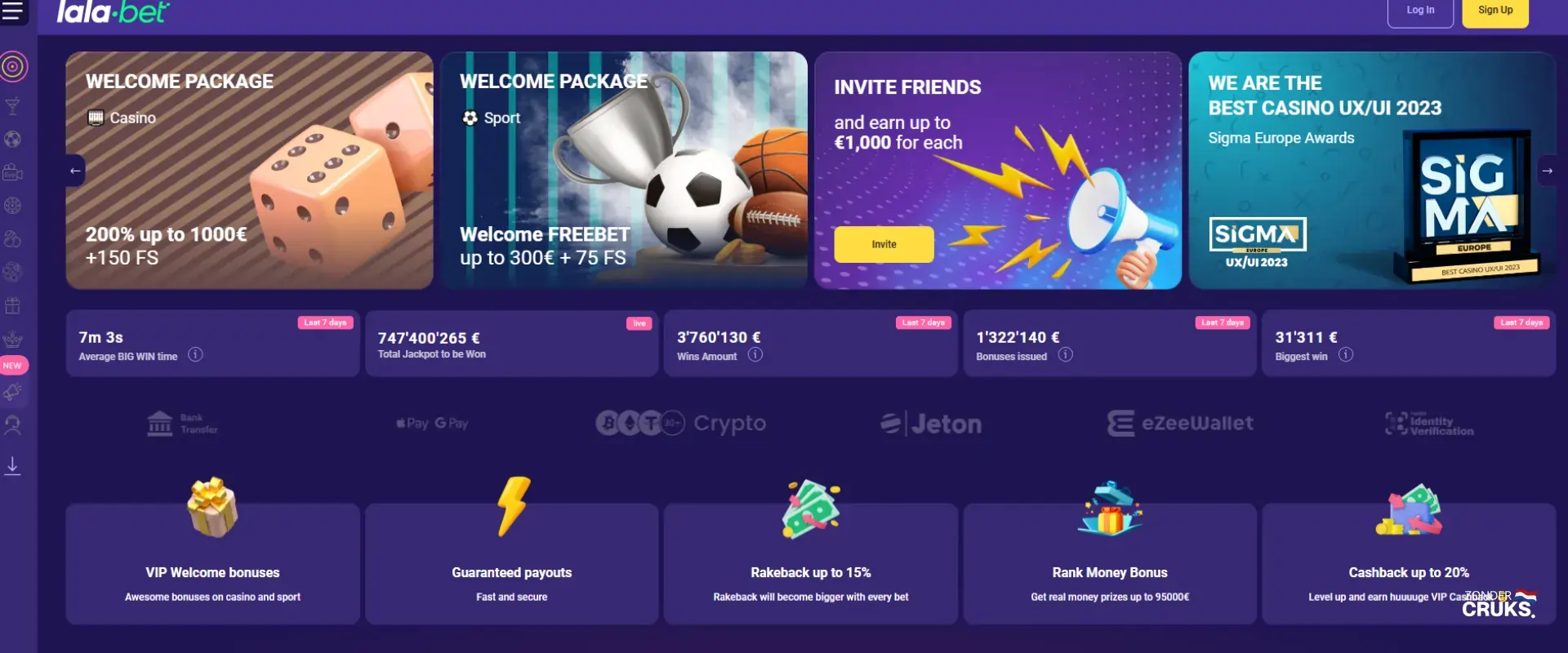 Lalabet Casino interface